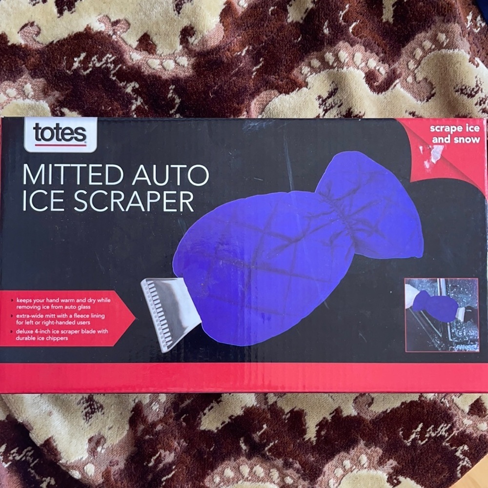 Totes Mitted Auto Ice Scraper Red